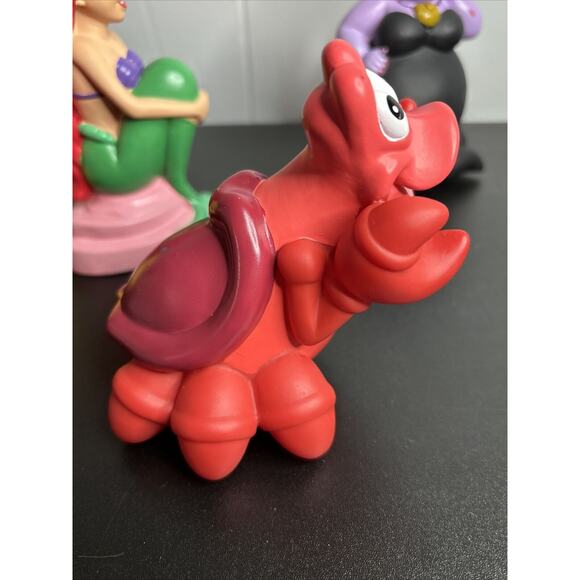 Vintage The Little Mermaid Bath Toy Lot - Ursula Flounder Sebastian Figures - Picture 13 of 16